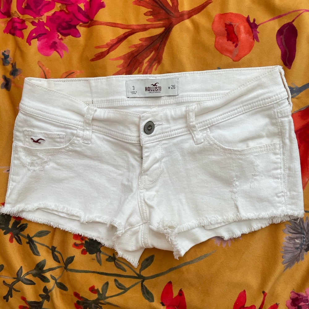 Hollister White Denim Shorts